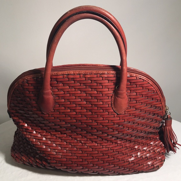 Talbots Leather Weave Handbag in Cinnamon Color - Picture 2 of 12